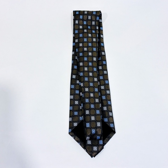 DISTINCTION Green patterned silk tie | Classic design * - Picture 3 of 5